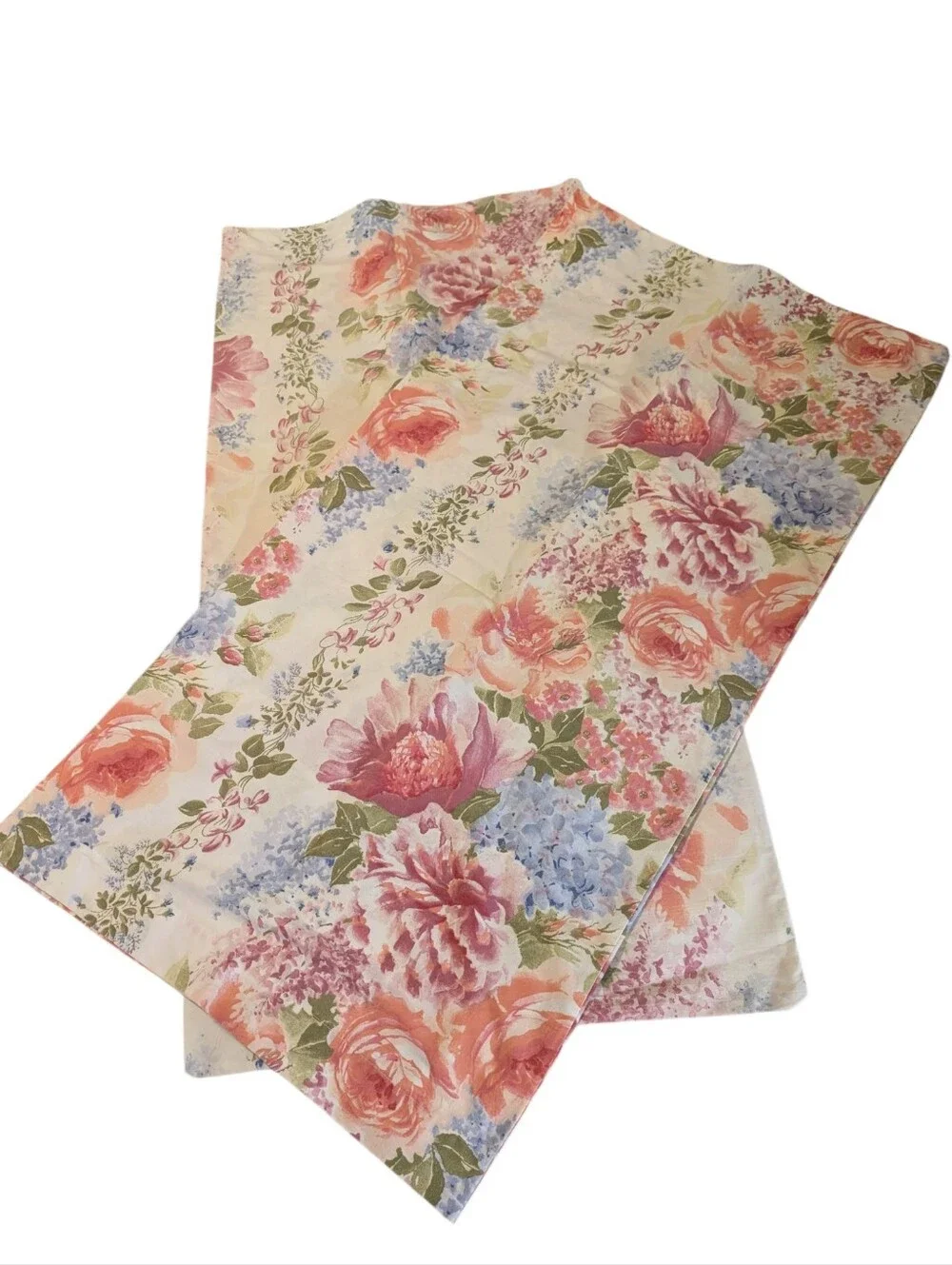 Vintage Floral Pillowcase Set Lot of 2 Grandmillennial Cottagecore Peony Rose